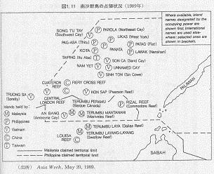 1989年我国驻军和被他国占领情况，Spratly Islands occupants as of 1989